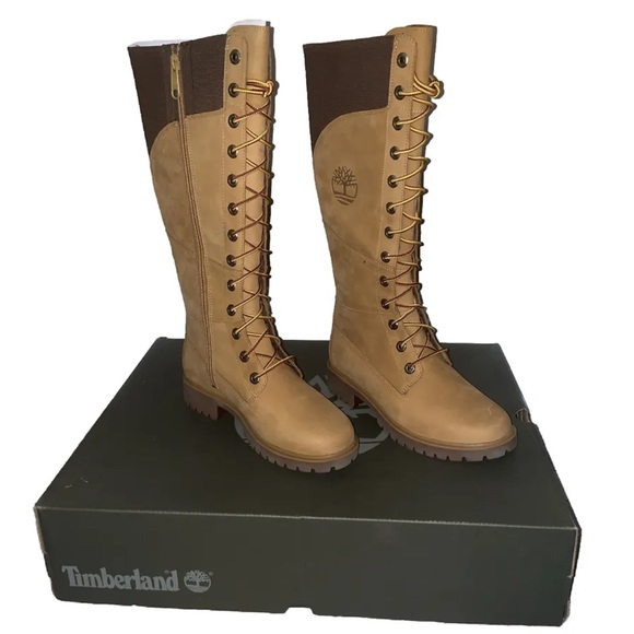 Timberland Women's Jayne 14inch Knee High Wheat W/proof Leather Boots A2DBM 6.5M - Picture 1 of 5